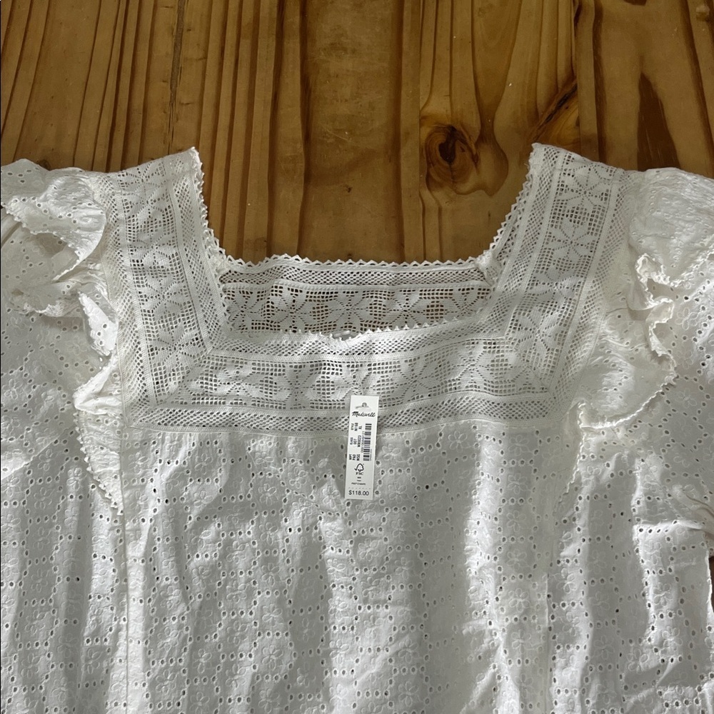 Madewell Eyelet Square-Neck White - Picture 5 of 9